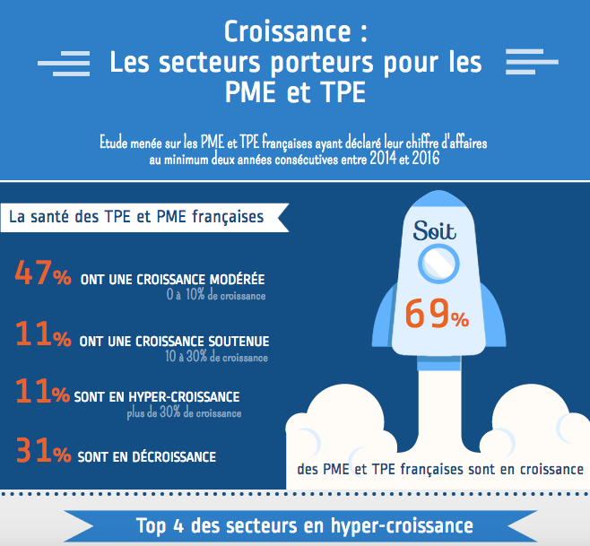 infographie : croissance les secteurs porteurs pour les PME et TPE