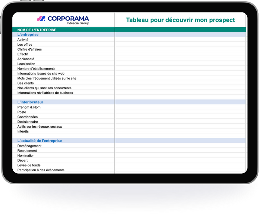 Notre support pour qualifier son prospect avant le 1er rdv